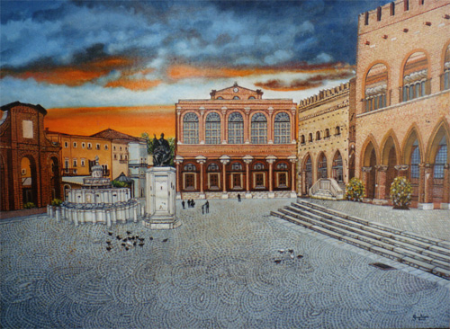 Piazza Cavour al crepuscolo (Rimini)